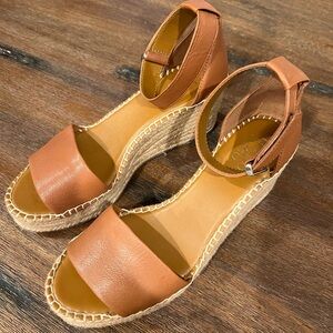Franco Sarto Clemens Raffia Espadrille Wedge Sandal Size 9